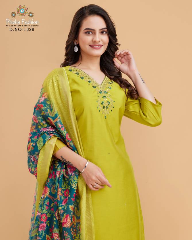 Prisha By Ff Roman Silk Kurti With Palazzo Dupatta Wholesale Shop In Surat
